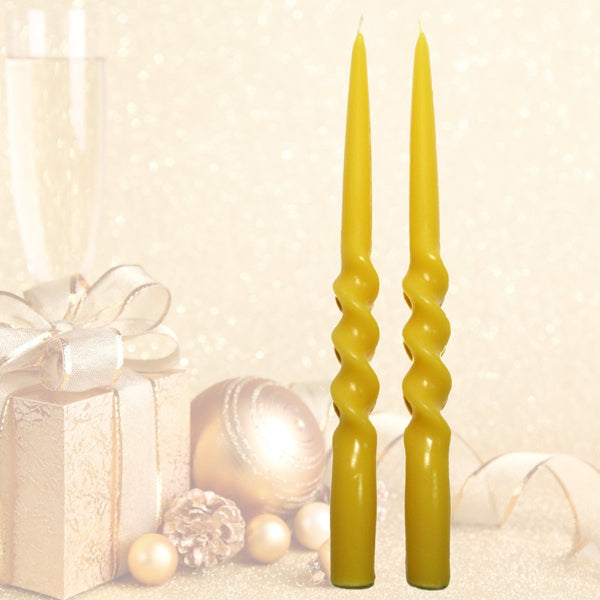 Spiral Taper Beeswax Candles – Happy Organics