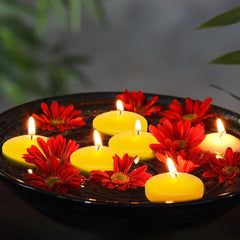 Beeswax Floating Candles, Round Shaped Mix Color Candles for Vases, Centerpieces at Wedding, Party, Pool, Holidays - BCandle