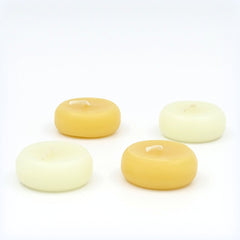 Beeswax Floating Candles, Round Shaped Mix Color Candles for Vases, Centerpieces at Wedding, Party, Pool, Holidays - BCandle