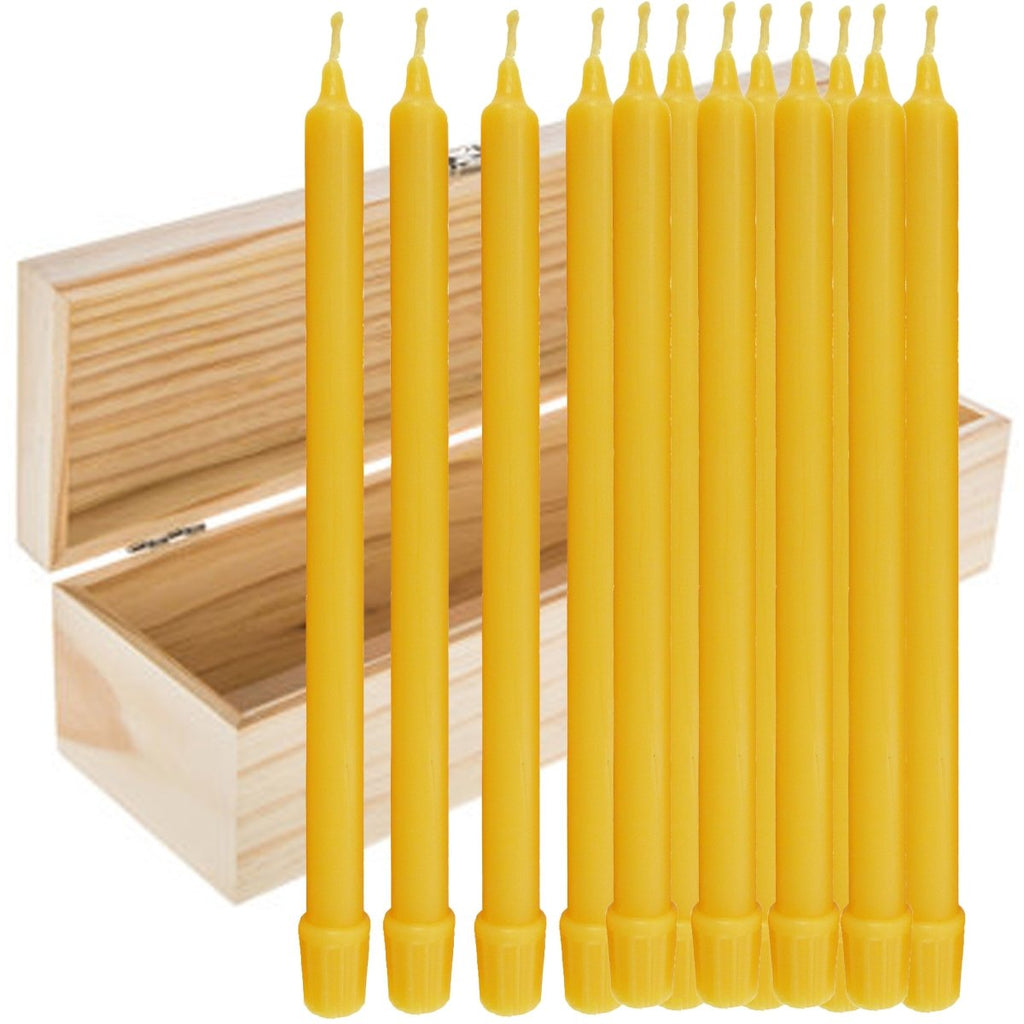 100% BEESWAX TAPER CANDLES 10 (Box of 12)